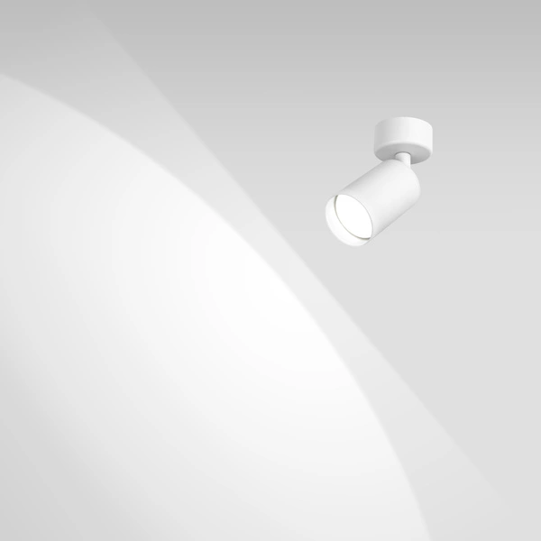 Nowoczesny reflektor sufitowy PIPE GU10 dł. 12cm | biały