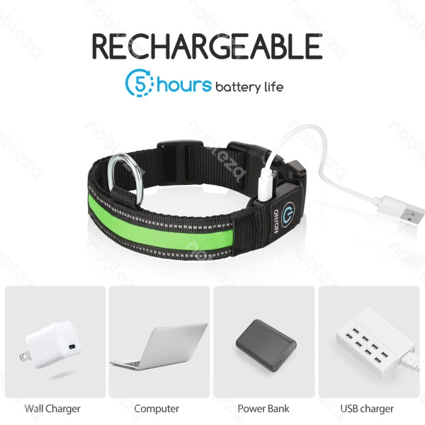 Świecąca obroża typ.A LED dla psa USB dł. 51-61cm | pomarańczowy