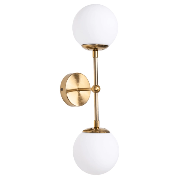 Kinkiet DORADO 2 L, złoty z białymi kloszami, 2x40W G9