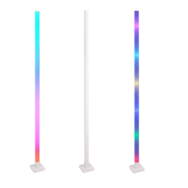 Muzyczna lampa stojąca RGB TUYA 10W 5V DIMM + Pilot wys.150 cm | Biały