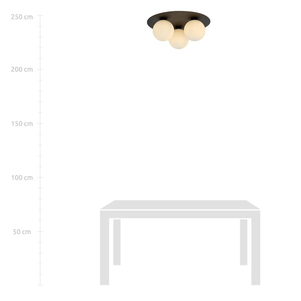Lampa sufitowa Emibig SOLAR 3 Czarny/OPAL 1127/3
