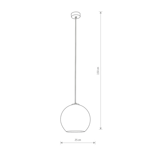 Lampa wisząca zwis kula POLARIS I chrom śr. 25cm 9056