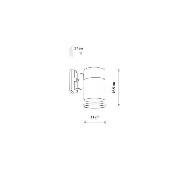 Kinkiet ROCK PRO I wys. 16,5cm E27 IP44 | grafitowy 10686