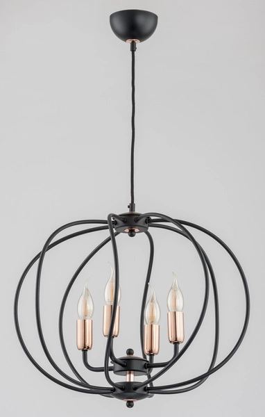 Lampa wisząca ALFA DAYMON CZARNA 4xE14 47cm | 61000