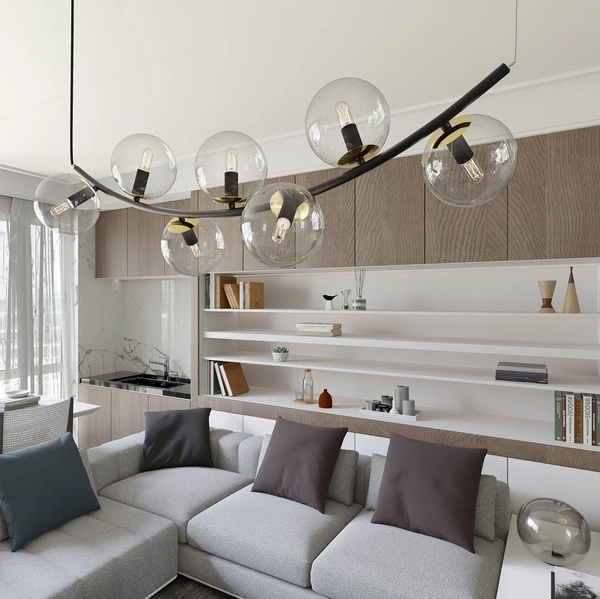 Lampa wisząca Emibig RITZ 7 BL TRANSPARENT 1296/7