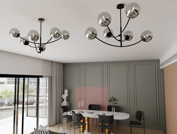 Lampa sufitowa Emibig HUNTER 6 Czarny/GRAFIT 1100/6