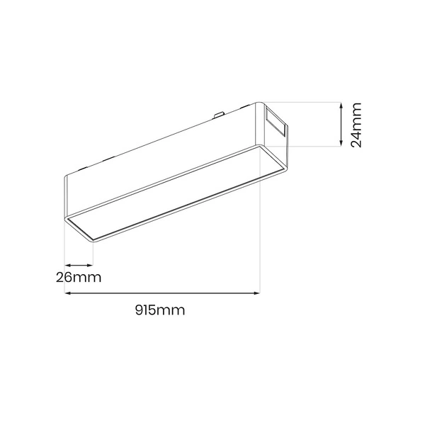 Slim Magnetic Track Czarny 91cm 30W LED Tuya CCT
