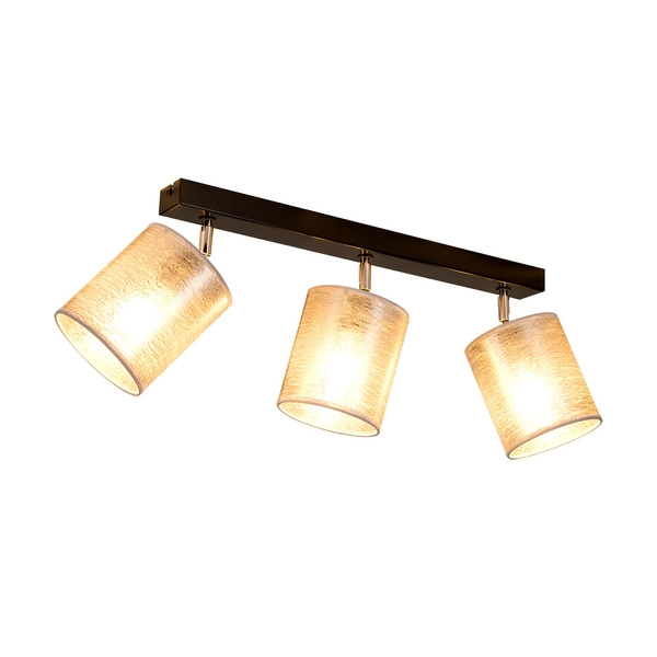 Lampa Sufitowa Nevoa 3xE27 Max.25W Czarny Metal/Chromowany Metal/Srebrny Klosz Tkaniny 56794304
