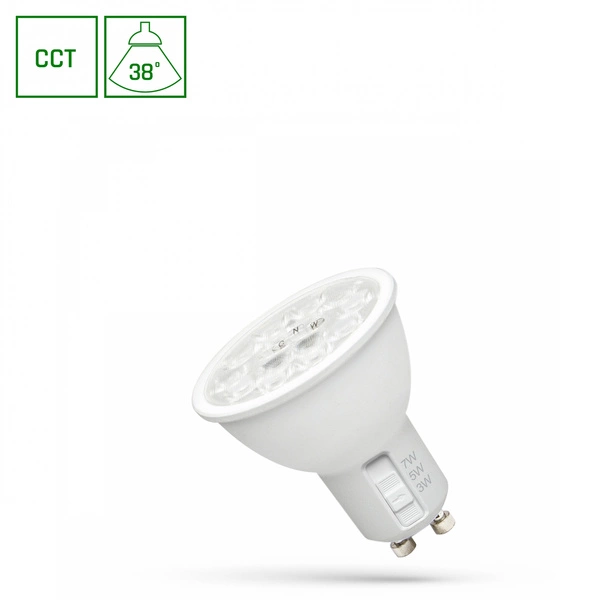 LED GU10 230V 3/5/7W CCT 38ST z soczewką SPECTRUM