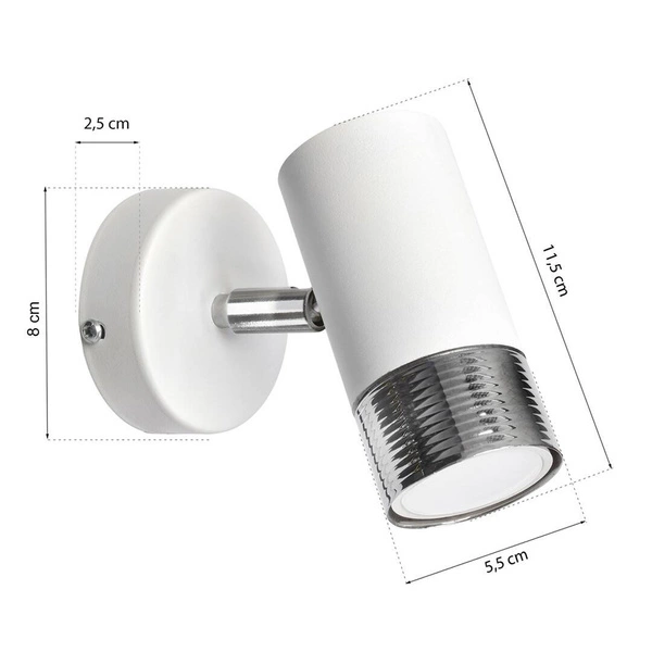 Nowoczesny kinkiet DANI WHITE/CHROME 1xGU10 MLP6225