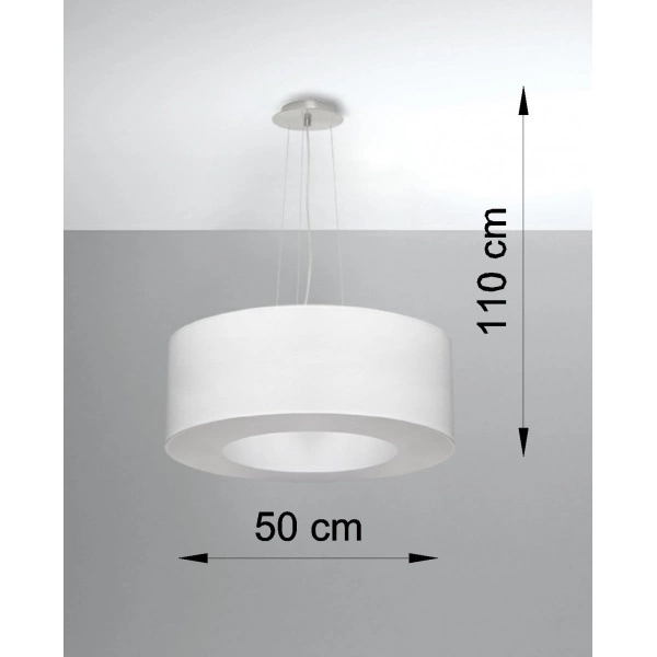 Nowoczesna lampa wisząca SATURNO SL.0747 50 cm biała 5xE27