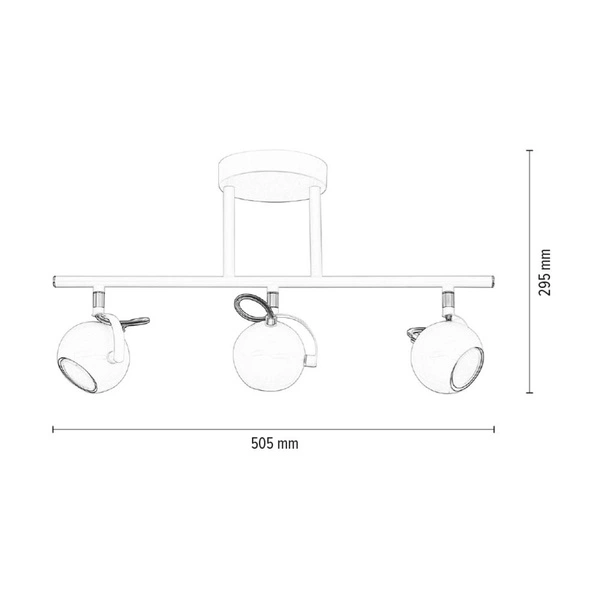 Lampa Sufitowa Lea 3xGU10 Max.50W Chrom Metal/Biały Metal 5019302