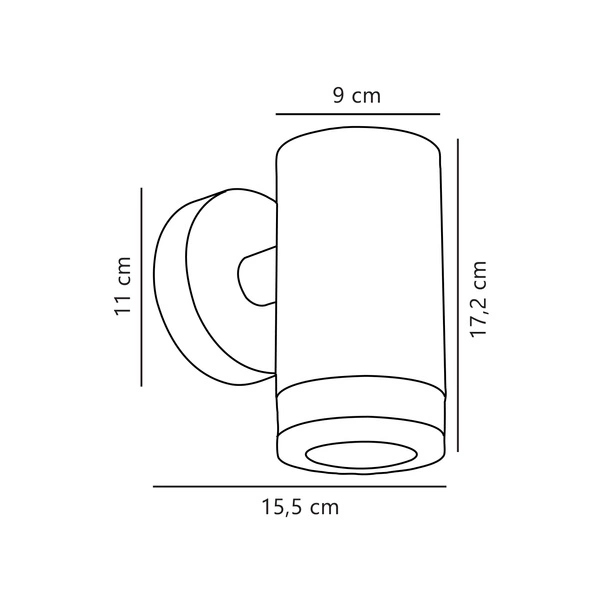 Kinkiet BIRK GU10 28W Aluminium | Czarny