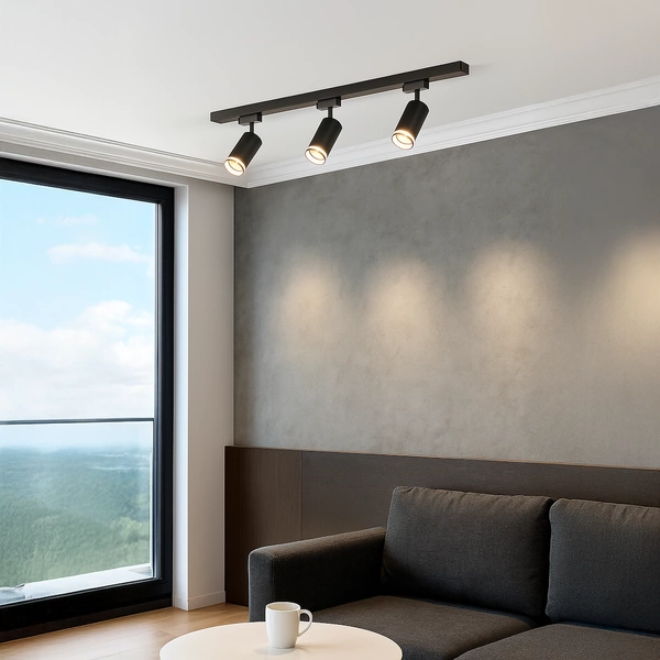 Zestaw Oprawa Pipe Ring Track Czarny 3xGU10 1m