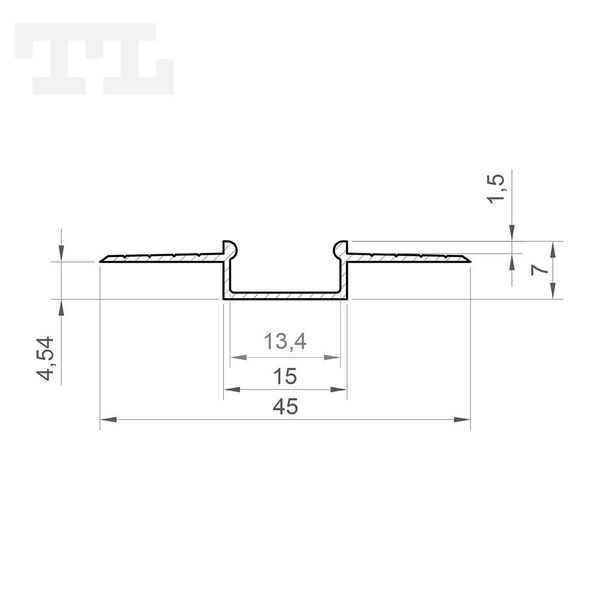 Profil LED GK6-3 podtynkowy 200cm szer. 15mm | do osłonek C1/C4 | Srebrny