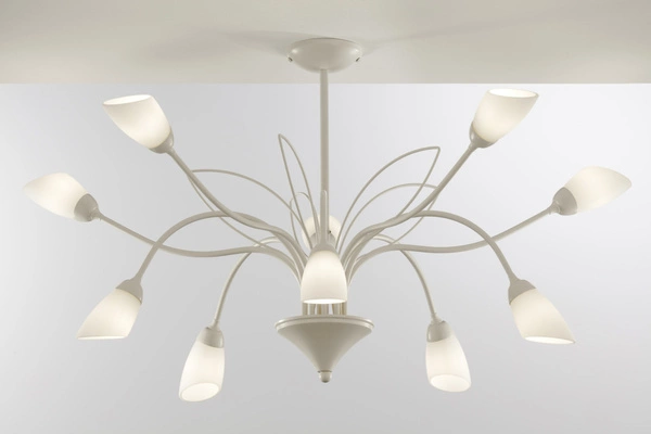 Klasyczny Żyrandol GLORIOSA wys. 50cm 10xG9 14W IP20 | piaskowo-szary