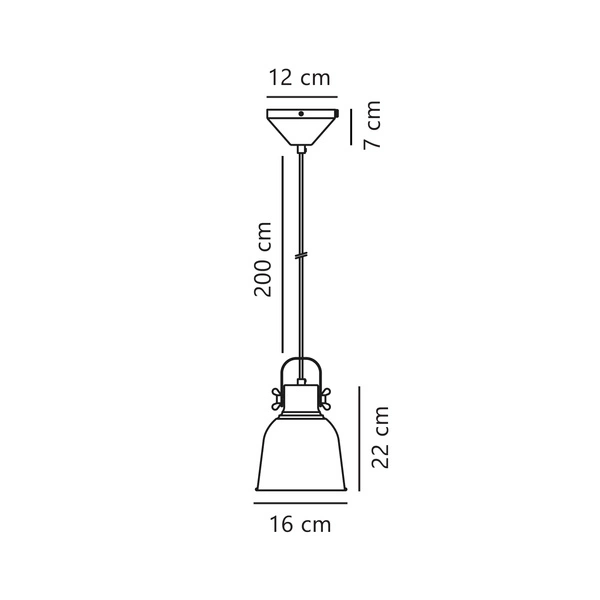 Lampa wisząca ADRIAN E27 25W Metal | Antracyt