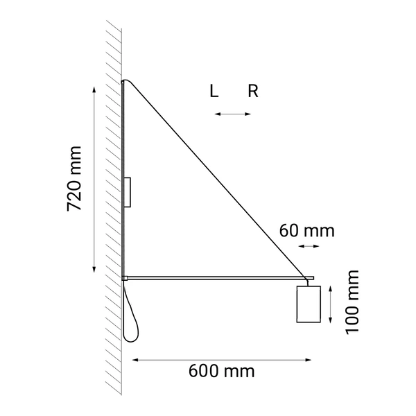 Kinkiet kabe - Czarny (720 mm) 9016 Antigo