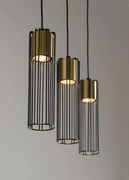 Lampa Sigma FOBIA 3 lampa wisząca prosty czarny/złoty 33455