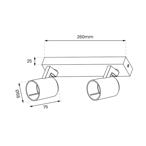 Lampa sufitowa Volf Spot 2xGU10 | Czarny