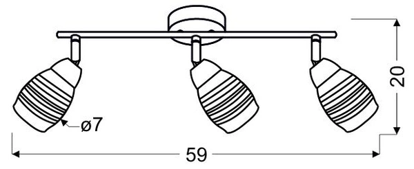 Lampa sufitowa/ścienna JUBLIAT listwa 93-55729 chrom 3xE14 LED