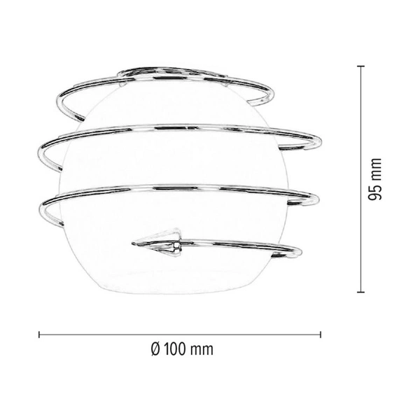 Klosz E14 Białe Szkło/Chrom Metal G0485