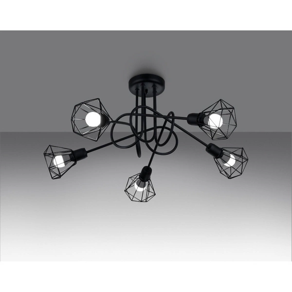 Lampa sufitowa ARTEMIS 5S, czarna, 5x40W E14, SL.1110