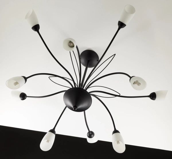 Klasyczny Żyrandol GLORIOSA wys. 50cm 10xG9 14W IP20 | czarny mat