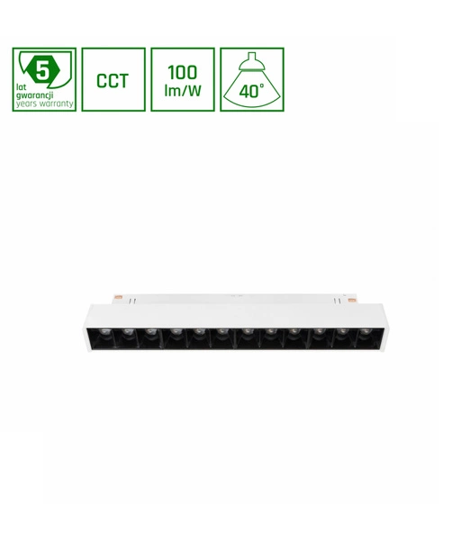 SYSTEM SHIFT SMART- GRID S oprawa liniowa 220x23x42 12W 40st biała CCT/DIM 5 lat gw.