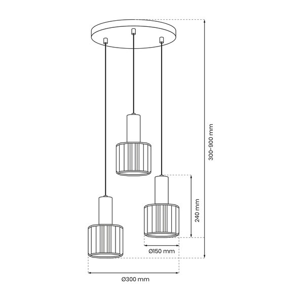 Lampa wisząca CRISTAL, MLP8362, czarny/transparentny/złoty, 3x60W E27
