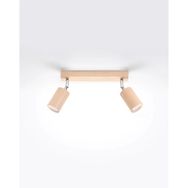 Lampa sufitowa (spot) BERG 2, SL.0702, naturalne drewno, 2x40W GU10