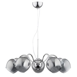Lampa wisząca do salonu NANDU 5x E27 wys. 65cm | chrom