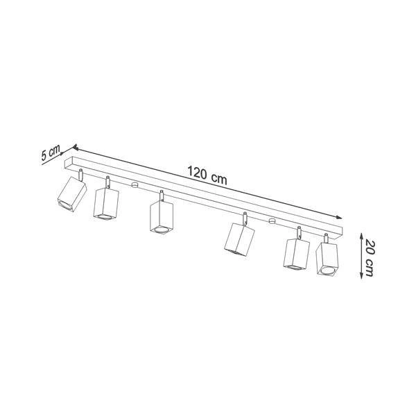 Nowoczesny Plafon KEKE 6 dąb SL.1039-0