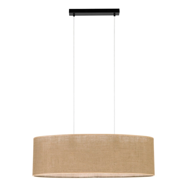 Jute Lampa Wisząca 2xE27 Max.40W Czarny/Transparentny/PVC/Beżowy 17910204