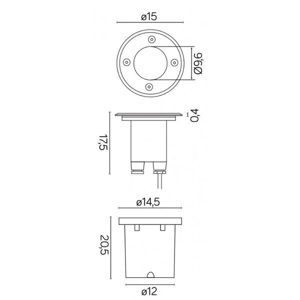 Lampa najazdowa do podświetlania budynków MIX 5725 C | stalowy