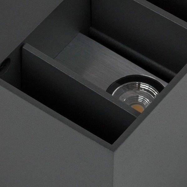 Kinkiet zewnętrzny CUBE SZARY antracyt 10cm