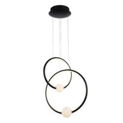 Lampa wisząca LOZANNA dł. 43cm 44,8W LED ciepła biel 3000K | czarny/różowy