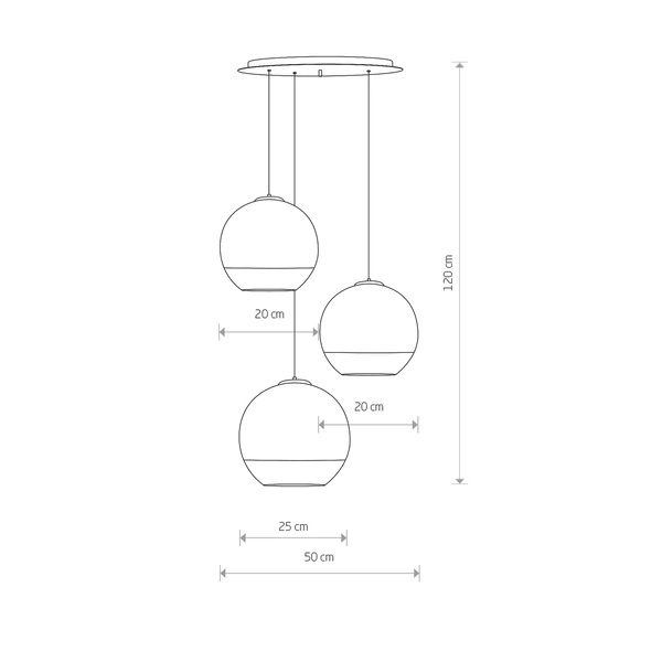 Lampa wisząca GLOBE PLUS III szer. 50cm 3xE27 | srebrny 7607