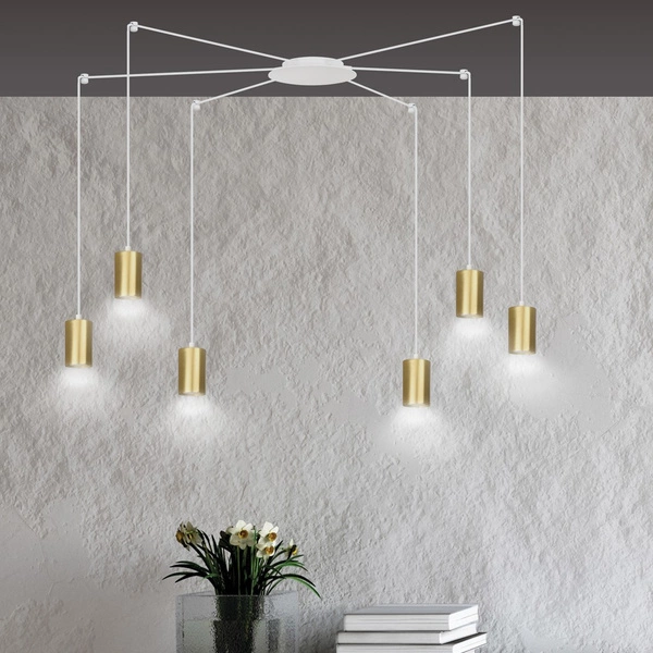 Lampa wisząca Emibig TRAKER 6 WH/GOLD 527/6