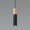 Lampa wisząca PABLO czarna stal, drewno naturalne, SL.0632