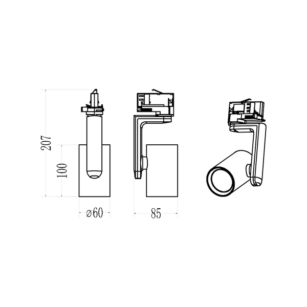 Oprawa Timor Track Biały 1xGU10 3-obwodowy