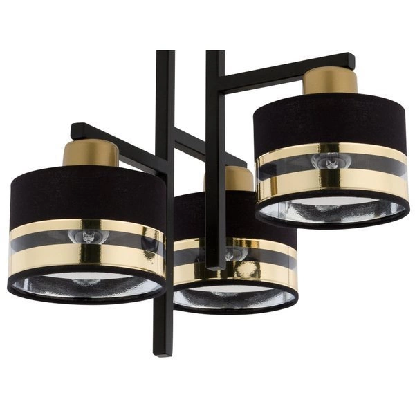 Nowoczesna lampa sufitowa PRO 3 PLAFON czarny/złoty 32147