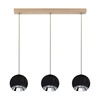Lampa wisząca z drewna Ball w zestawie 3xLED GU10 5W Dąb Olejowany/Czarny Metal 5143374