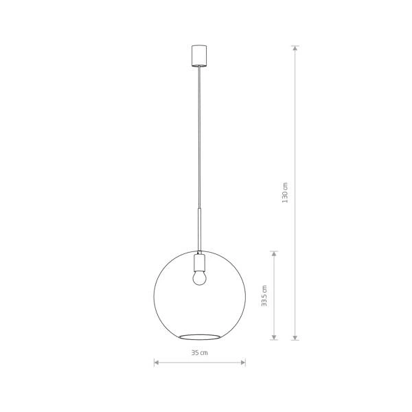Lampa wisząca SPHERE XL śr.35 cm E27 | czarny 7846