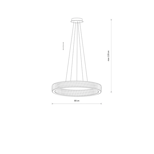 Lampa wisząca LUXORA ROUND LED 38W 3000K 3400lm wys.120cm szer.80cm | 11706