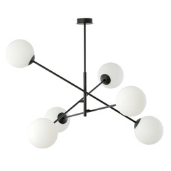 Lampa sufitowa Emibig LINEAR 6 Czarny/OPAL 1169/6