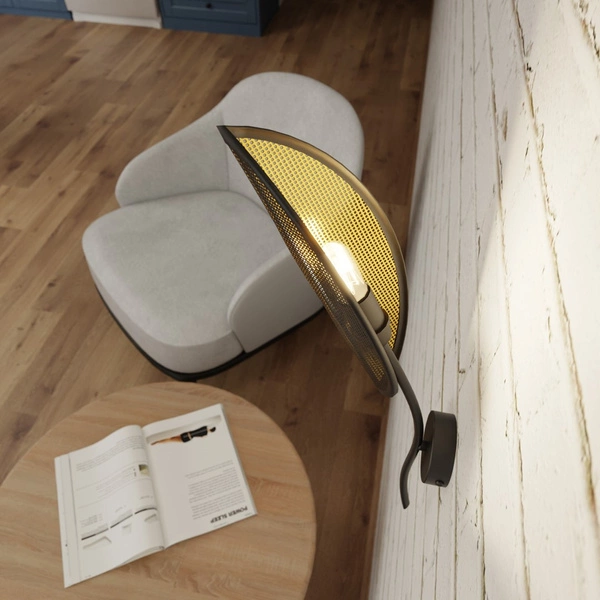 Kinkiet Emibig LOTUS K1 Czarny/GOLD 1106/K1