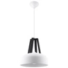 Lampa Wisząca CASCO Stal, Biała/Czarne Drewno, E27, 60 W, SL.0387