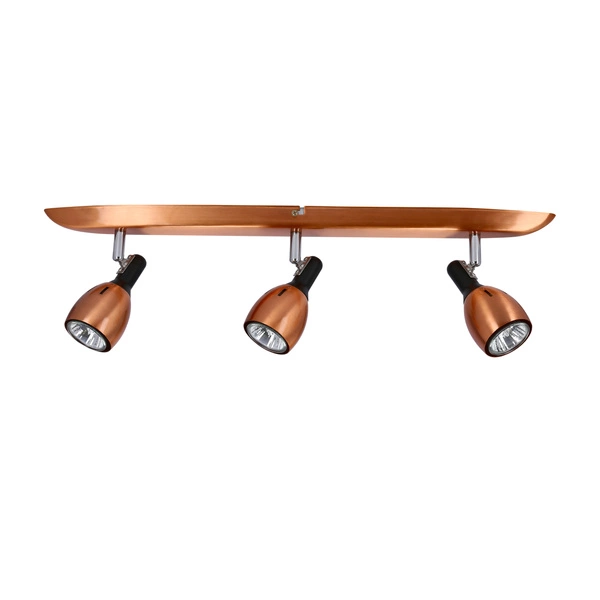 Lampa sufitowa/ścienna CROSS listwa 93-32782 miedziana 3xGU10