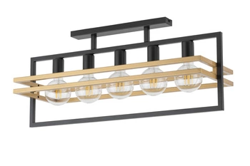 Lampa Sigma MERCI 5 plafon czarny złoty 32407